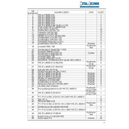 Katalog części zamiennych Włóka łąkowa łamana 8000-3
